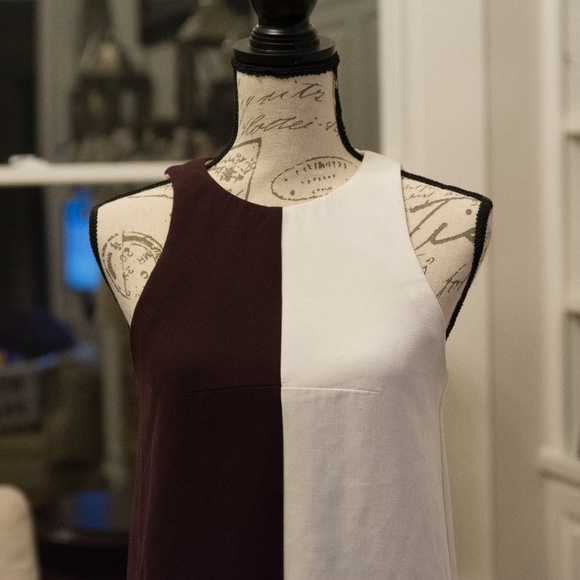 ASOS sleeveless maroon color block shift dress - Picture 3 of 4